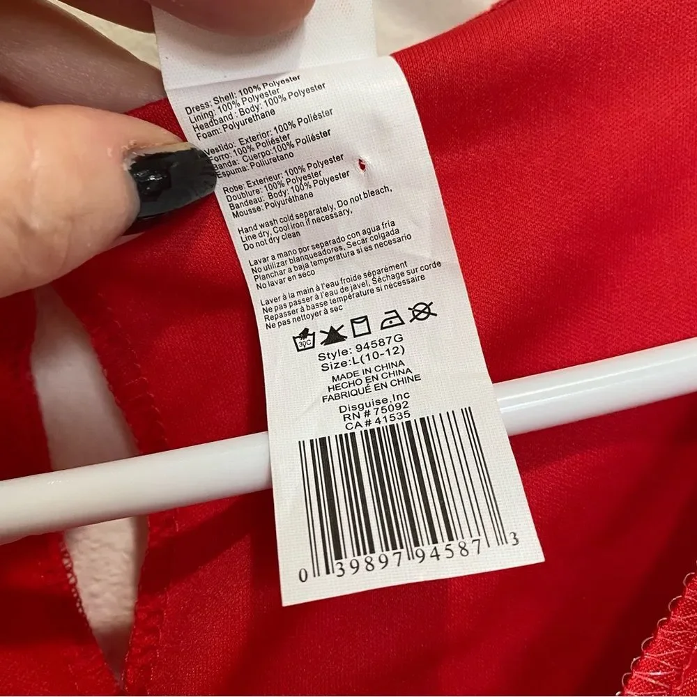 Disney Minnie Mouse Polka Dot Dress and Matching Sequined Mouse Ears L (10-12) - Picture 9 of 10